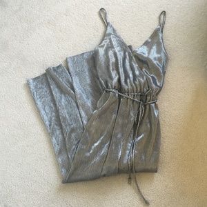 Silver Metallic Culotte Jumpsuit NEW!